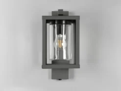 Außenwandleuchte Anthrazit in Laternenoptik mit E27 LED, Höhe 33cm