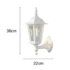 Außenwandleuchte antike Laterne stehend aus Aluminium Weiß, E27, Höhe 36cm