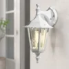 Außenwandleuchte antike Laterne hängend aus Aluminium Weiß, E27, Höhe 39cm