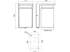 Außenwandleuchte ARDILA Holzoptik mit E27 Glas Lampenschirm, Höhe 19cm