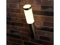 Außenwandleuchte aus Edelstahl, E27-Sockel, Höhe ca. 40 cm, IP44