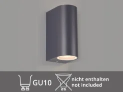 Außenwandleuchte AVA Aluminium Anthrazit mit Up and Down Licht, Höhe 15cm