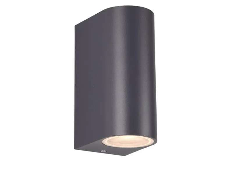 Außenwandleuchte AVA Aluminium Anthrazit mit Up and Down Licht, Höhe 15cm