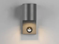 Außenwandleuchte AVA mit Bewegungsmelder aus Aluminium Anthrazit, Höhe 15cm
