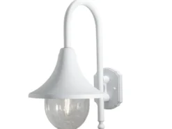 Außenwandleuchte BARI im Landhausstil aus Aluminium Weiß, Höhe 44cm