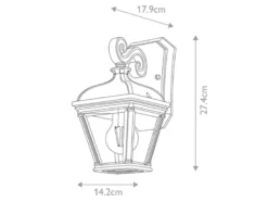 Außenwandleuchte BAYVIEW kleine Landhausstil Hängelaterne, Höhe 27,5cm