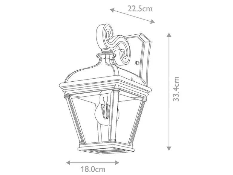 Außenwandleuchte BAYVIEW Landhausstil Hängelaterne, Höhe 33,5cm