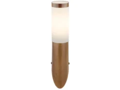 Außenwandleuchte BOSTON aus Edelstahl in Holzoptik, Höhe 39cm
