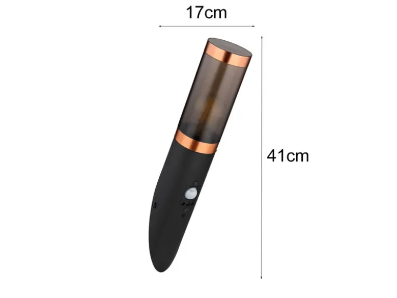 Außenwandleuchte BOSTON in Schwarz & Kupfer mit Bewegungsmelder, Höhe 41cm