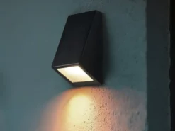 Außenwandleuchte BRAGA Downlight Schwarz für Fassadenbeleuchtung, Höhe 14,5cm