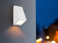 Außenwandleuchte BRAGA Downlight Weiß für Fassadenbeleuchtung, Höhe 14,5cm