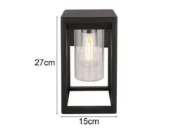 Außenwandleuchte CANDELA Laterne aus Aluminium in Schwarz, Höhe 27cm