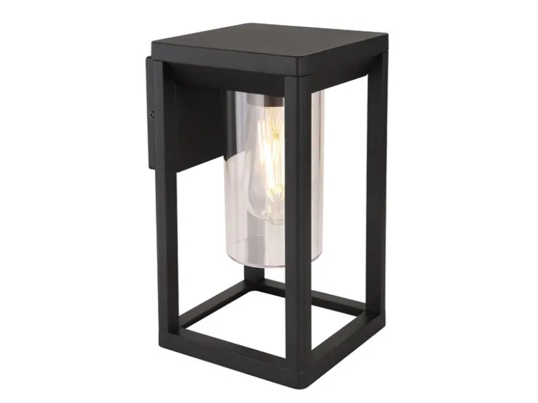 Außenwandleuchte CANDELA Laterne aus Aluminium in Schwarz, Höhe 27cm