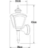Außenwandleuchte CASSIOPEIA Laterne aus Aluminium, Höhe 43cm, Schwarz