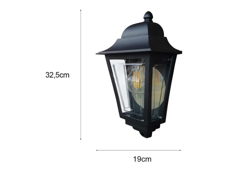 Außenwandleuchte DECO-LANE Höhe 32,5cm Halbschale mit reflektierender Rückwand