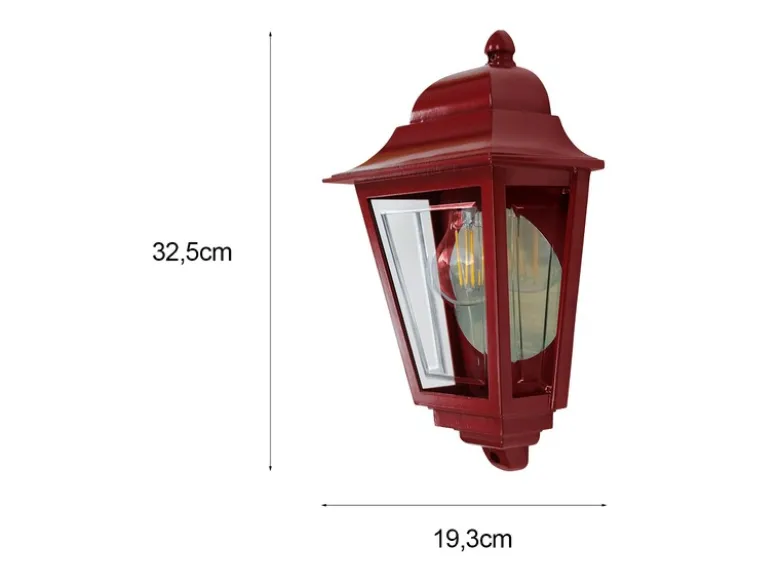 Außenwandleuchte DECO-LANE Höhe 32,5cm Halbschale mit reflektierender Rückwand