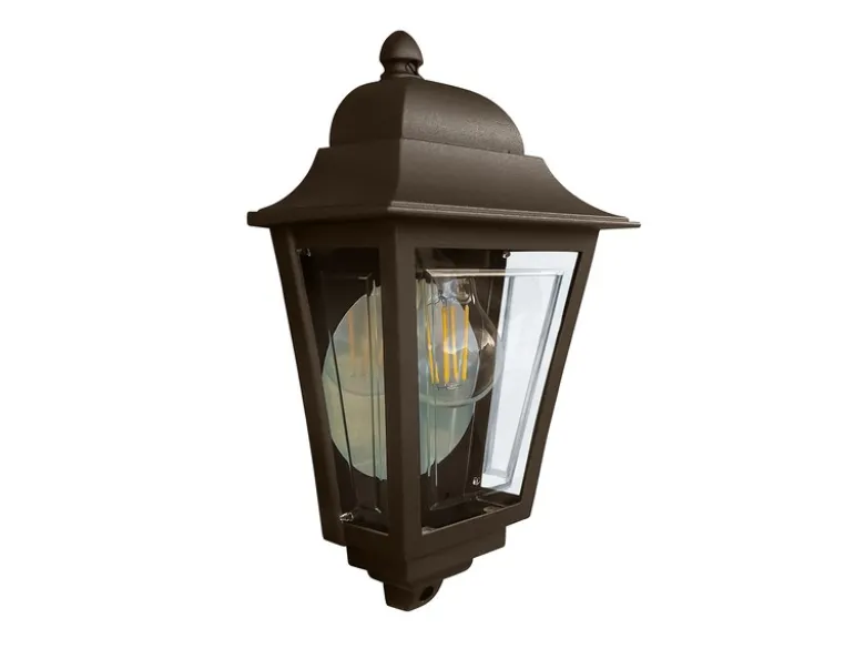 Außenwandleuchte DECO-LANE Höhe 32,5cm Halbschale mit reflektierender Rückwand