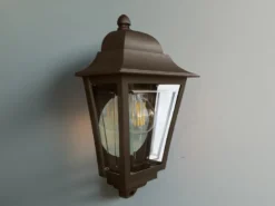 Außenwandleuchte DECO-LANE Höhe 32,5cm Halbschale mit reflektierender Rückwand