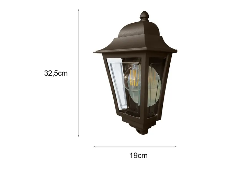Außenwandleuchte DECO-LANE Höhe 32,5cm Halbschale mit reflektierender Rückwand
