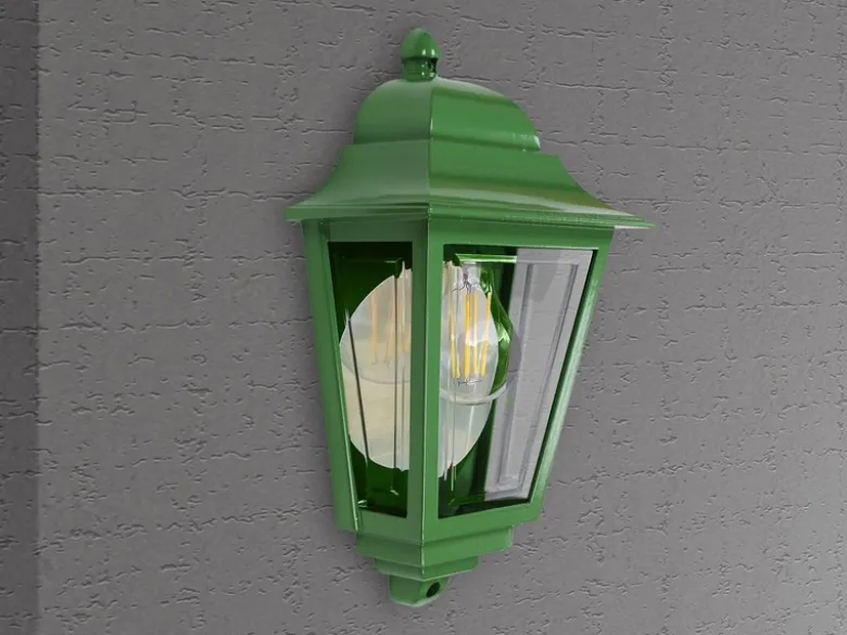 Außenwandleuchte DECO-LANE Höhe 32,5cm Halbschale mit reflektierender Rückwand