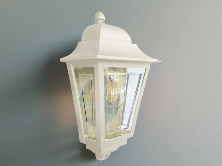Außenwandleuchte DECO-LANE Höhe 32,5cm Halbschale mit reflektierender Rückwand