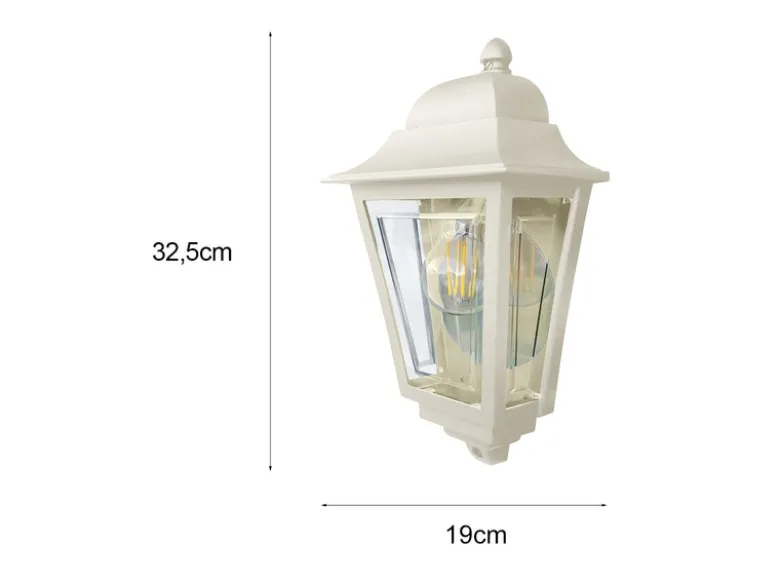 Außenwandleuchte DECO-LANE Höhe 32,5cm Halbschale mit reflektierender Rückwand