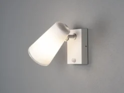 Außenwandleuchte Downlight FANO Weiß mit Bewegungssensor, Höhe 21,5cm IP54 E27