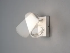 Außenwandleuchte Downlight FANO Weiß mit Bewegungssensor, Höhe 21,5cm IP54 E27