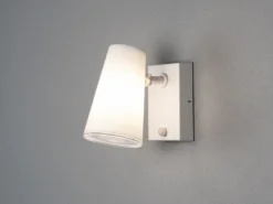 Außenwandleuchte Downlight FANO Weiß mit Bewegungssensor, Höhe 21,5cm IP54 E27