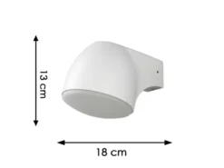 Außenwandleuchte Downlight FERRERA Alu weiß, mit High Power LED, Höhe 13cm