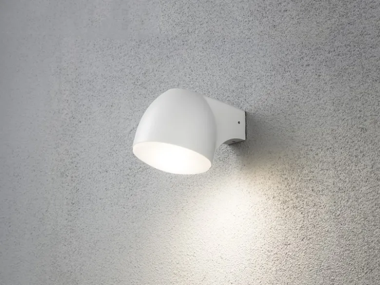 Außenwandleuchte Downlight FERRERA Alu weiß, mit High Power LED, Höhe 13cm