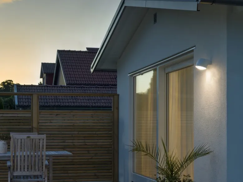 Außenwandleuchte Downlight FERRERA Alu weiß, mit High Power LED, Höhe 13cm