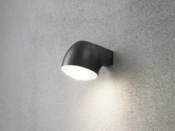 Außenwandleuchte Downlight FERRERA Alu schwarz, mit High Power LED, Höhe 13cm