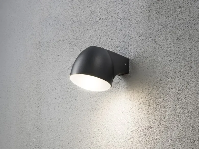 Außenwandleuchte Downlight FERRERA Alu schwarz, mit High Power LED, Höhe 13cm