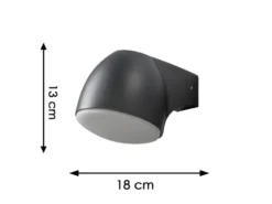 Außenwandleuchte Downlight FERRERA Alu schwarz, mit High Power LED, Höhe 13cm