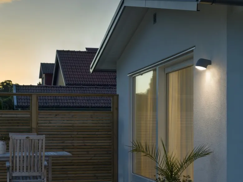 Außenwandleuchte Downlight FERRERA Alu schwarz, mit High Power LED, Höhe 13cm