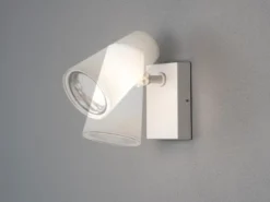 Außenwandleuchte Downlight FANO Weiß mit schwenkbarem Kopf Höhe 21,5cm IP54 E27