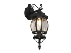 Außenwandleuchte ELVO Laterne hängend Aluminium Schwarz, Höhe 49cm