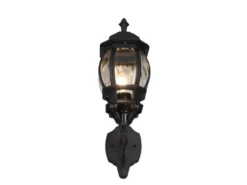 Außenwandleuchte ELVO Laterne stehend, Aluminium Schwarz Höhe 49cm