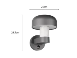 Außenwandleuchte FRASER Betonoptik mit Bewegungsmelder, H: 24cm