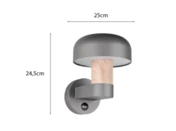 Außenwandleuchte FRASER Holzoptik mit Bewegungsmelder, H: 24cm