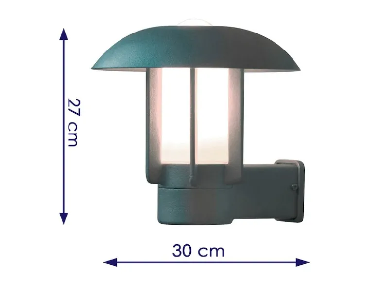 Außenwandleuchte HEIMDAL, Aluminium Silbergrau/ Glas opal, E27 Fassung, IP44