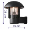 Außenwandleuchte HEIMDAL, Aluminium schwarz / Glas klar, E27 Fassung, IP44
