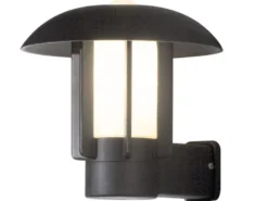 Außenwandleuchte HEIMDAL, Aluminium schwarz / Glas opal, E27 Fassung, IP44