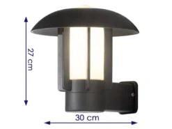 Außenwandleuchte HEIMDAL, Aluminium schwarz / Glas opal, E27 Fassung, IP44