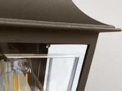 Außenwandleuchte Höhe 32,5cm Halbschale Bronze mit reflektierender Rückwand