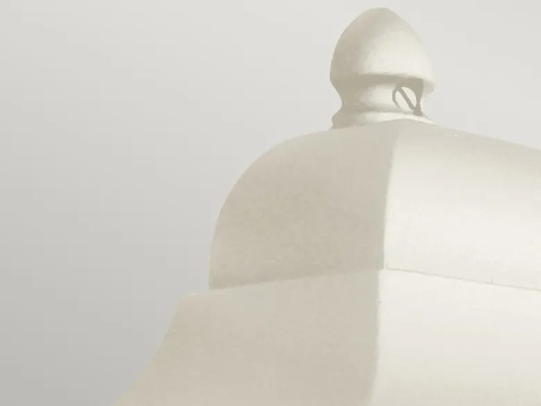 Außenwandleuchte Höhe 32,5cm Halbschale Creme mit reflektierender Rückwand