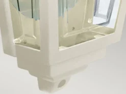 Außenwandleuchte Höhe 32,5cm Halbschale Creme mit reflektierender Rückwand