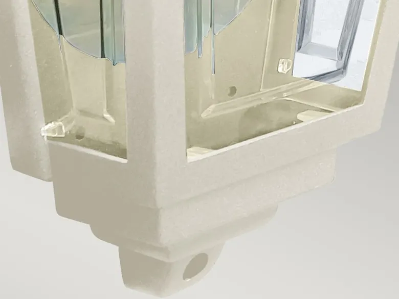 Außenwandleuchte Höhe 32,5cm Halbschale Creme mit reflektierender Rückwand