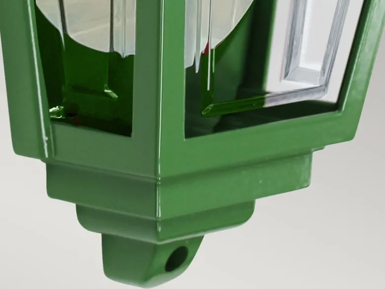 Außenwandleuchte Höhe 32,5cm Halbschale Grün mit reflektierender Rückwand